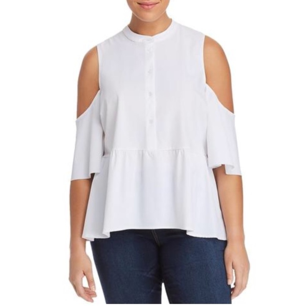 Lysse cold-shoulder peplum top.